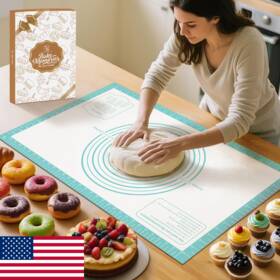 B0fdwt1wqn Mimekitchen Silicone Pastry Mat For Dough Rolling And Baking With Measurements Non-stick