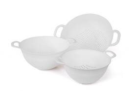 Mintra Office 221236080602 Home Colanders 3pk Assorted White Includes 3 Sizes Co