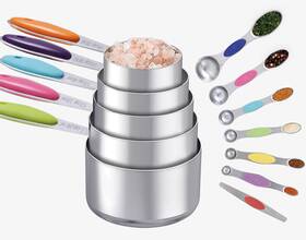 Mbm01 Miorbiit 12 Pcs Measuring Cups And Spoons Set Stainless Steel 5 Big Silver