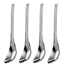 Miupoo 702886031313 Thickened Stainless Steel Soup Spoons Asian Chinese Japanese Flat Sou