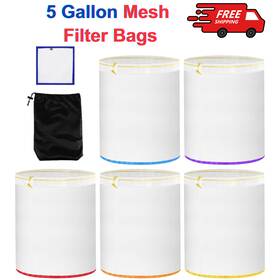 6975812 Mllnfue 5 Gallon Mesh Filter Bags Pcs Fine Nylon Strainer Bag Set Premium