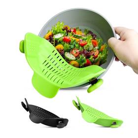 Momand 787480117618 2 Piece Clip-on Silicone Strainers For Pasta Meat Vegetables And More Fits Al Momand 787480117618 2 Piece Clip-on Silicone Strainers For Pasta Meat Vegetables And More Fits Al