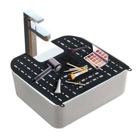 Monvie 768534370098 Bathroom Sink Cover Foldable Silicone Beauty Makeup Black