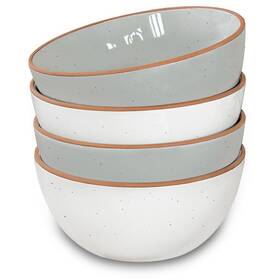 20-s2-mcty-0015 Mora Ceramics Hit Pause Ceramic Bowls For Kitchen 28oz - Bowl Set Of 4 Cereal Salad Pas