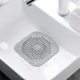 Moritic 765166393198 4pcs Silicone Drain Hair Catcher Flexible Sink Strainer 4 Grey