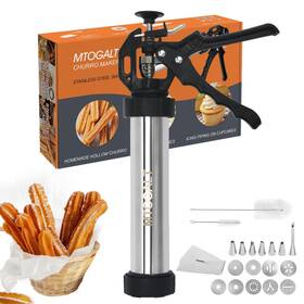 B0dfq3lz1w Mtogalt Churro Maker Machine 21-piece Stainless Steel Gun Kit