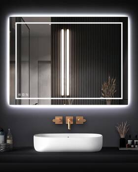 Mirror-48 Musyvocay Vanity Bathroom Mirror With Lights - 48 X 36 48x36 Inches Front And Back Light
