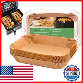 B0b9ccdns2 Mutvle Bella 4 Quart Slim Air Fryer Liners Rectangular Parchment Paper Disposable 100pk