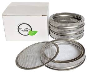 Lids-4 Natural Roots 683332402126 Sprouting Pack 316 Stainless Steel 100% Rust Free For Wide Mouth Mason
