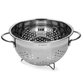 Navaris 063004019832 Stainless Steel Colander 4.8l / 5quart Metal Strainer With Large Holes And Handl