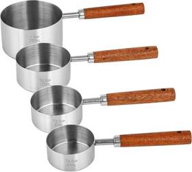 Dog-1 Navona 4 Pcs Dog Food Scoop Measuring-cup 1 Cup 1/2 1/3 Middle Silver