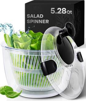 Neatness 313115539571 Large Salad Spinner With Drain Bowl And Colander - Quick Easy Mu Neatness 313115539571 Large Salad Spinner With Drain Bowl And Colander - Quick Easy Mu