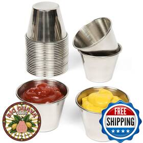 B08zc469xk Nechtik 24x Stainless Steel 2.5oz Sauce Cups Ramekins Dipping Condiment Commerci