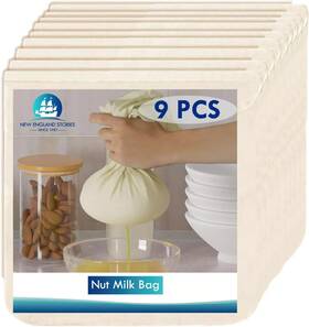 Cc-sn-9pc New England Stories 9 Pcs Nut Milk Bags 14x14 Inch Organic Cheese Cloth For Straining Craft 100% Cc-sn-9pc New England Stories 9 Pcs Nut Milk Bags 14x14 Inch Organic Cheese Cloth For Straining Craft 100%