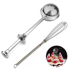 New Prominent 759838044648 Powdered Sugar Shaker Duster With Lid Flour Sifter For Baking Spice Sif