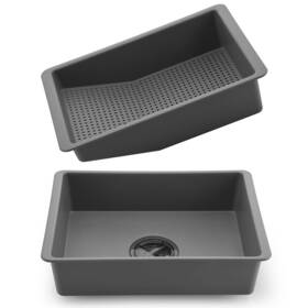 Nicmondo 712288112916 2-in-1 Dish Basin Set For Washing Dishes In Kitchen Sink With Filter Basket