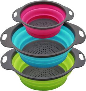 Niklye2024-1 Niklye Set Of 3 Ultimate Kitchen Strainers Includes 1-10 Inch And 2-12 Inch. Colla