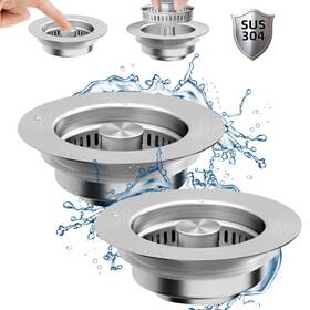 Ksds-1p Ninjatiger Kitchen Sink Drain Strainer - 2-pack Stainless Steel Stopper