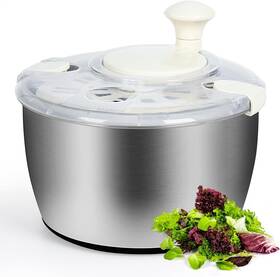 Niosavm 445030635670 Stainless Steel Salad Spinner 4.75 Quart 1-handed Easy Press Large Vegetable Dryer Niosavm 445030635670 Stainless Steel Salad Spinner 4.75 Quart 1-handed Easy Press Large Vegetable Dryer