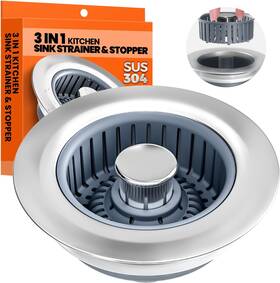 Nipoko 744759873538 Kitchen Sink Drain Strainer - Upgraded Stopper