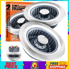 B0dqprbj2k Nipoko Sink Drain Strainer 3-in-1 Stainless Steel Stopper With Anti-clog Basket