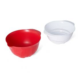 5216425 Nobrand Farberware Professional Bowl And Colander Set Red White