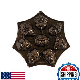 B0b9j2mvh9 Nordic Ware Monster Mask Cakelet Pan - 8 Designs Cast Aluminum Nonstick