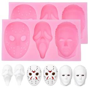 B0fdky1fff Nsshel 2 Pcs Halloween Skull Molds - 3 Cavity Fondant Candy 3d Chocolate