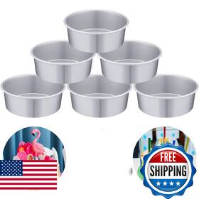 B0dydc54x1 Nuenen 6 Pcs 8 Inch Round Aluminum Cake Pans Baking Mold Smash Cheese