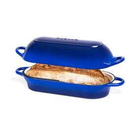 B0f7rtlmtl Nuovva Enameled Cast Iron Bread Loaf Pot Dutch Oven For Sourdough Baking 34x16cm Blue