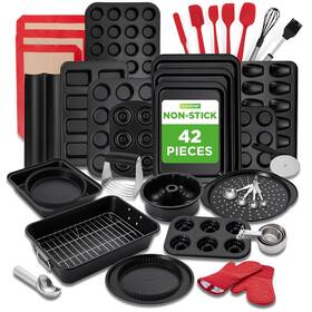 B0f79vm9sr Nutrichef 42-pc Ultimate Nonstick Bakeware Set - Carbon Steel Pans And Tools