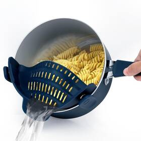 Nccw14sblusdra Nutrichef Silicone Clip-on Strainer - Hands-free Heat Resistant Drainer