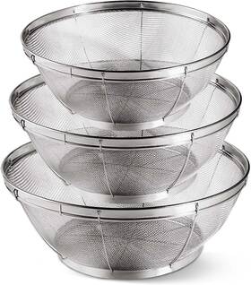 Obtanim 445057742733 3 Pack Stainless Steel Colander Fine Mesh Pasta Strainer Baskets For Kit
