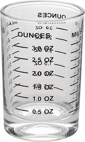 7672 Oggi Measuring Shot Glass With Measured Jigger Measure