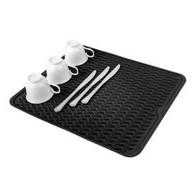 Oizeir 021455056282 Silicone Dish Drying Mat - Drain Hole Non-slip Heat Resistant Folda