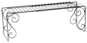 T5933 Old Home Kitchen Expandable Scroll Metal 1 Shelve Over The Sink Shelf - Black