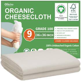 Occ100-1yds Olicity Organic Cheese Cloths Gots Certified Grade 100 36x36inch Reusable