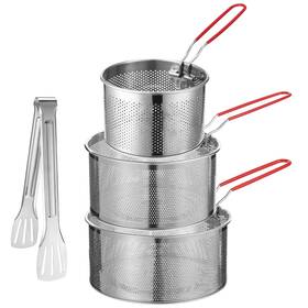 Xc-c-8010541 Omistar 3 Pcs Stainless Steel Pasta Strainer Set With Food Clip Include 7 In 6.2in