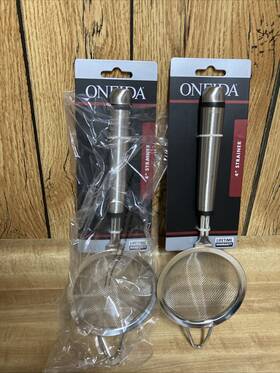 Oneida 073287074538 2 Pack 4 Inch Metal Strainer Brand New