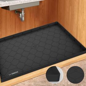 Usm1 Onnixz Under Sink Mat 22 Inch X 19 Waterproof Silicone Black