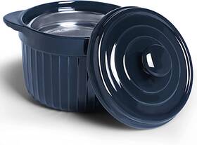 Ontube 744759431776 Ceramic Bacon Grease Container Keeper With Strainer 17oz Navy