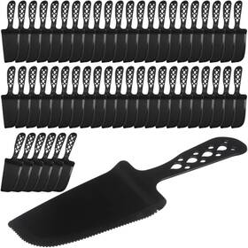 Oppaxf 661558431991 50 Pcs Disposable Plastic Cake Cutter And Server 8x2.3 In Black