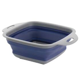 Oster 085081531827 Collapsible Square Plastic Colander - One Piece Blue