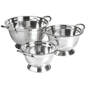 82955.03 Oster Metaline 3 Piece Stainless Steel Kitchen Colander Set In Silver
