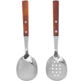 Mn213355gao Ounona 2pcs Stainless Steel Serving Spoons Set With Slotted Spoon Large Serv