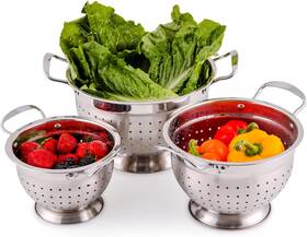 Ovente 744110050912 Premium Stainless Steel Colander Set Of 3 Deep Kitchen Strainer 1.5 Ovente 744110050912 Premium Stainless Steel Colander Set Of 3 Deep Kitchen Strainer 1.5
