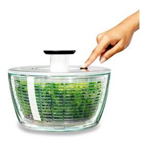 Oxo 313102576572 Good Grips Glass Salad Spinner - Large 6.22- Quart Lettuce And Fruit Washer Boros