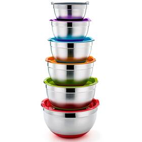 B07nl52x2z P&p Chef Mixing Bowls With Lids Set Of 6 Stainless Steel Nesting