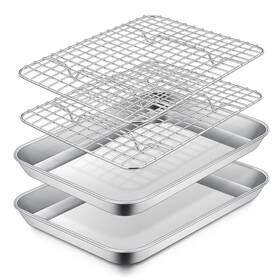 B0b5gr3w2b P&p Chef 10.4 Inch Toaster Oven Pan And Rack Set Stainless Steel Baking Tray B0b5gr3w2b P&p Chef 10.4 Inch Toaster Oven Pan And Rack Set Stainless Steel Baking Tray