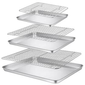 B0bvr22hqb P&p Chef 16 12.5 9 Inch Baking Sheet And Rack Set Stainless Steel Cookie Sheets